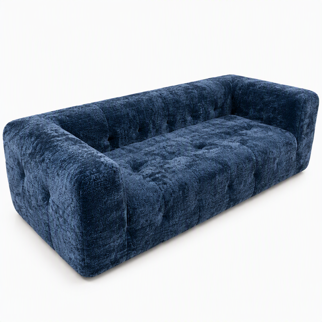 Canapé compressible K-30 en chenille bleu