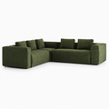 Canapé compressible K-11 en velours vert olive
