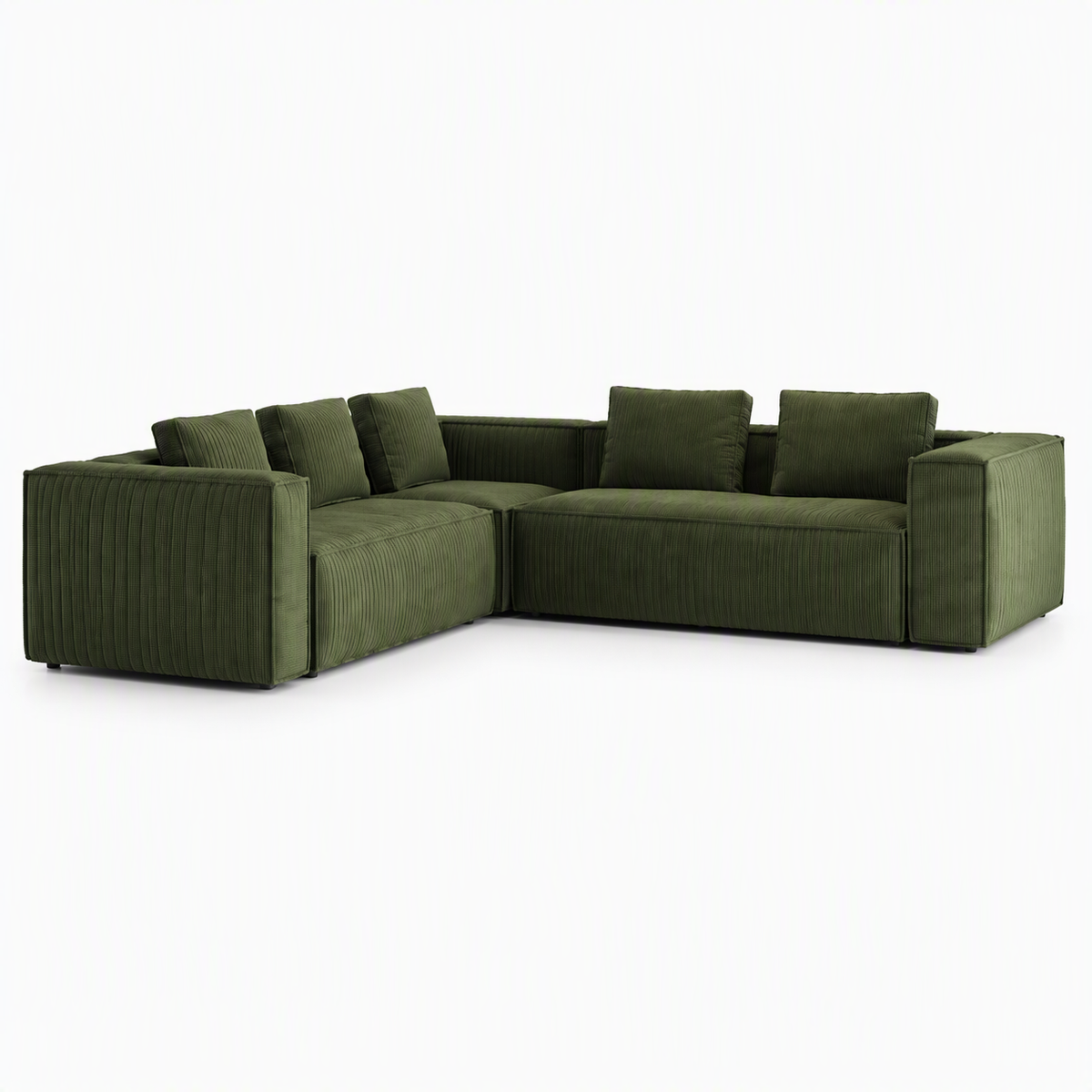 Canapé compressible K-11 en velours vert olive