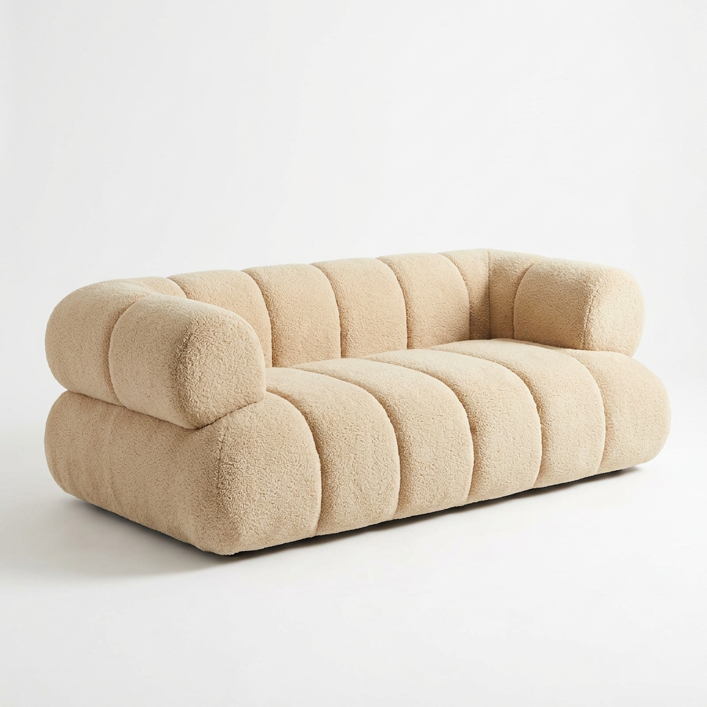 Canapé K-41 beige en vue trois-quarts droite