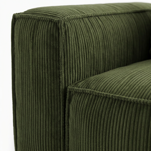 Gros plan du tissu côtelé vert olive
