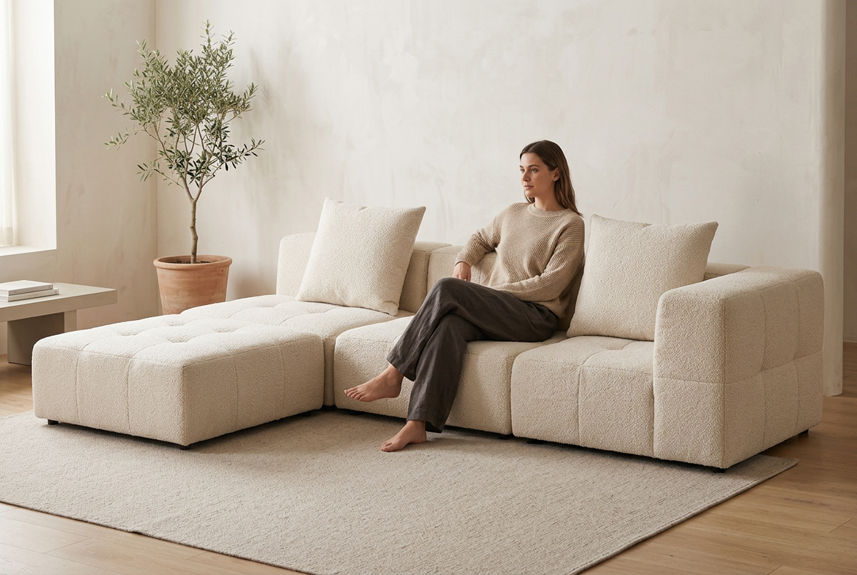 K12 beige dans un salon avec une personne